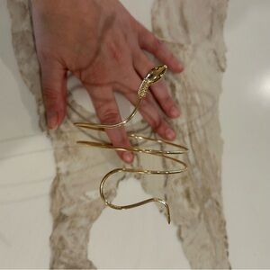 Gold Tone Snake Upper Arm Cuff